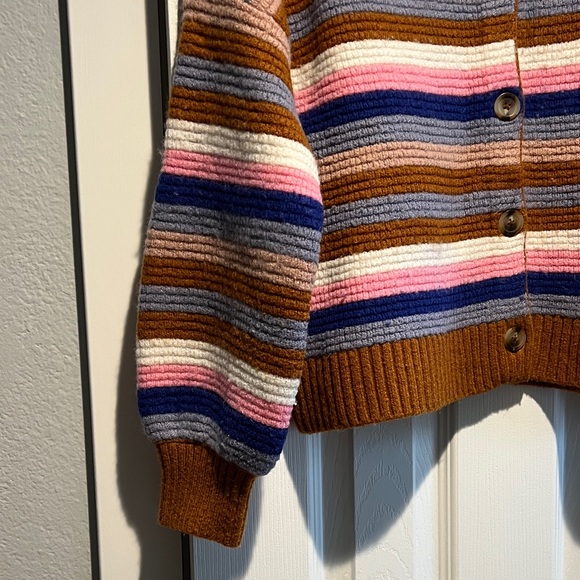 Madewell Brown and Blue Striped Cardigan - Picture 4 of 5
